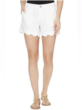 Lilly Pulitzer Size 12 Buttercup Scalloped White Shorts NWT